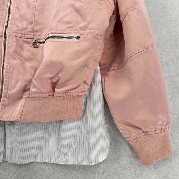 Acne Studios Women's Pink Bomber Full Zip Jacket Pockets Size Small - Picture 5 of 12